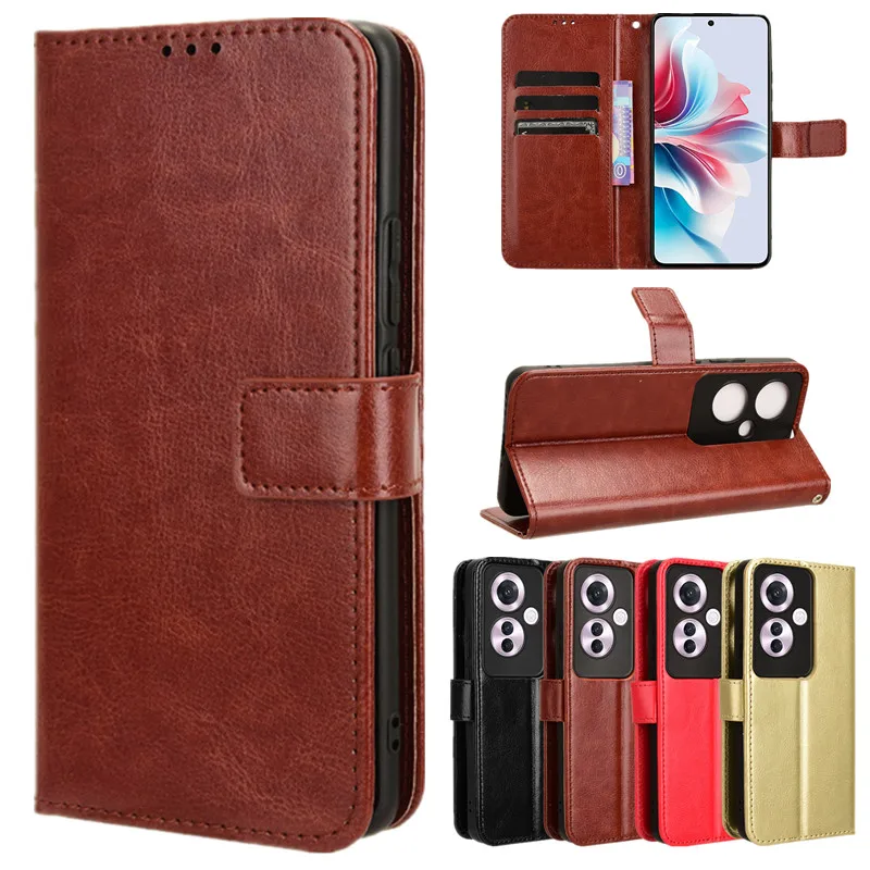 Leder Flip Case für Oppo Reno11 f Reno 11 Pro 5g 10 Pro plus Schutzhülle Brieftasche Kartens teck platz Kicks tand Coque Fundas