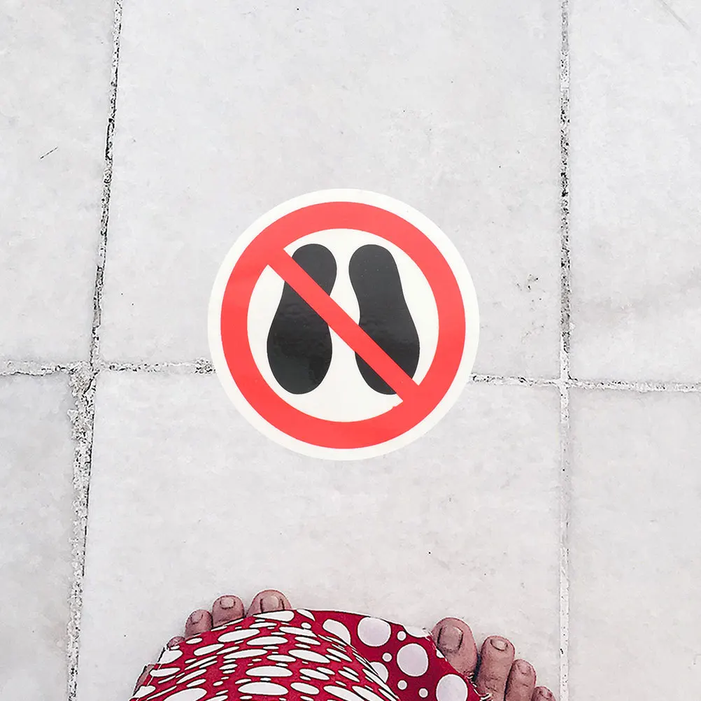 4 قطعة لا يخطو على الملصقات علامة تحذير السلامة لاصق مائي لموقع البناء في المصنع أرضية الحائط الزجاجي المعدني