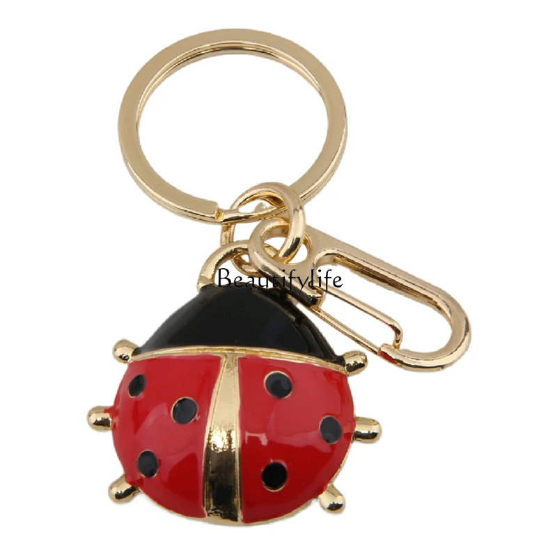 

Vintage color seven-star ladybug car keychain women's high-end exquisite keychain