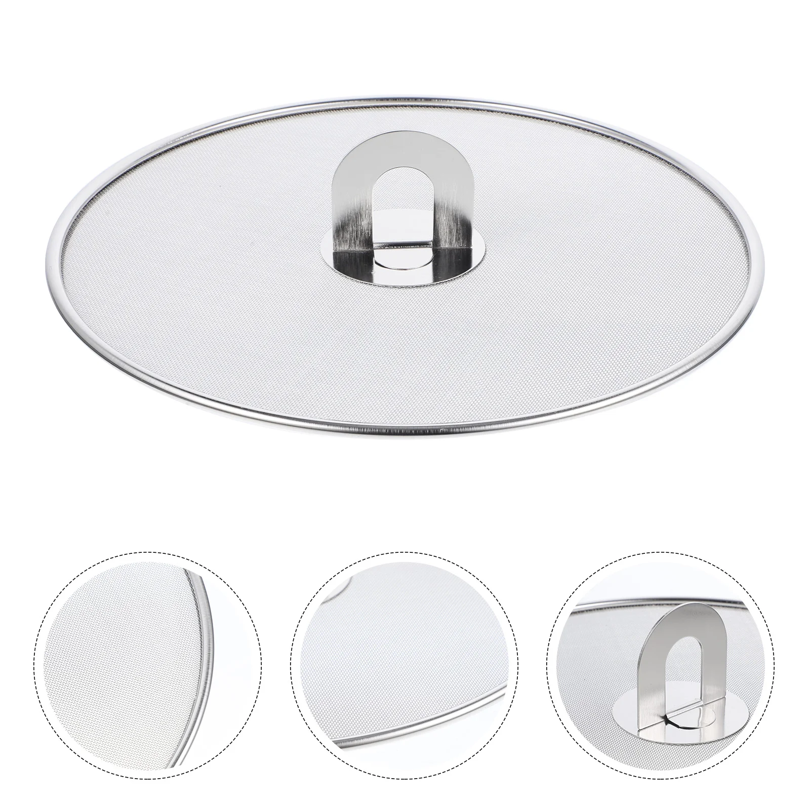 Oil Cap Mesh Pot Lids Splatter Guard Screen Frying Pan Safeguard Cover Silver Cooking Tool Baby