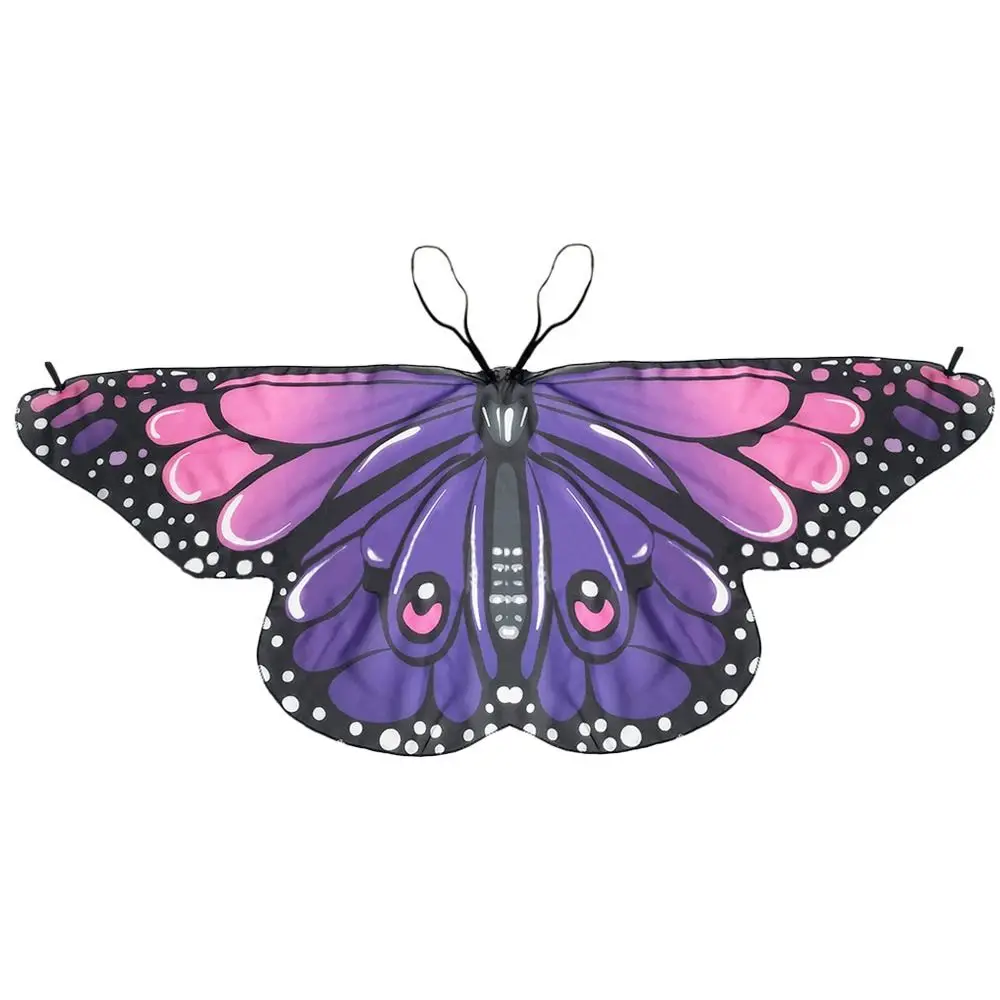 Kids Butterfly Wings Cape Girls Fairy Shawl Pixie Cloak Fancy Dress Costume Gift image 3