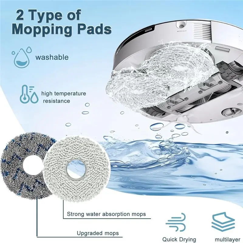 AT19-For Ecovacs Deebot T20 Omni Vacuum Cleaner Spare Parts Kits Main Side Brush HEPA Filters Mop Cloth Dust Bags Accessories