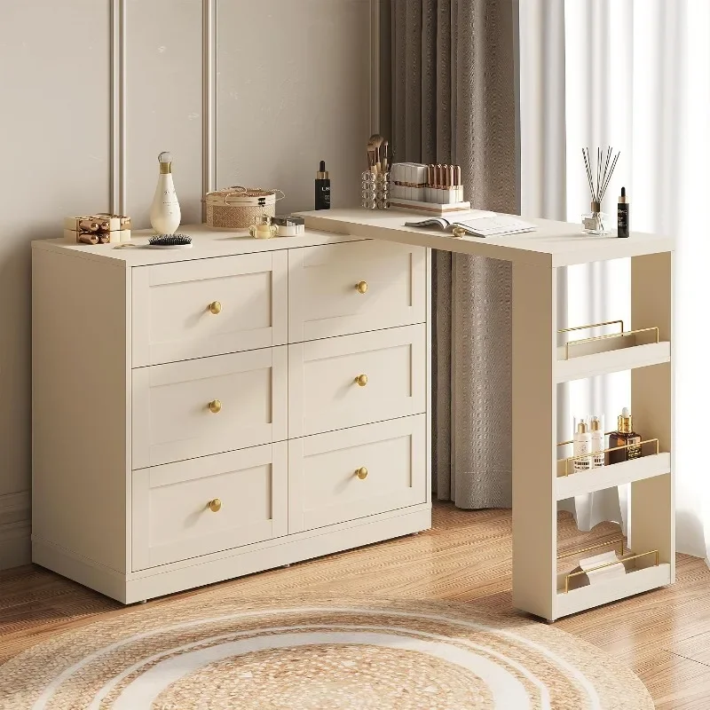 RoyalCraft Extendable Vanity Desk and Dresser Combo, 67