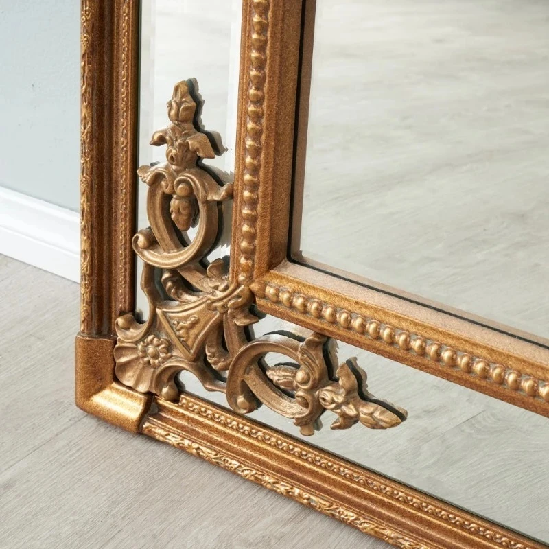 Retro Large Floor Wooden Frame French Art Decorative Room Bedroom Drsing Mirror