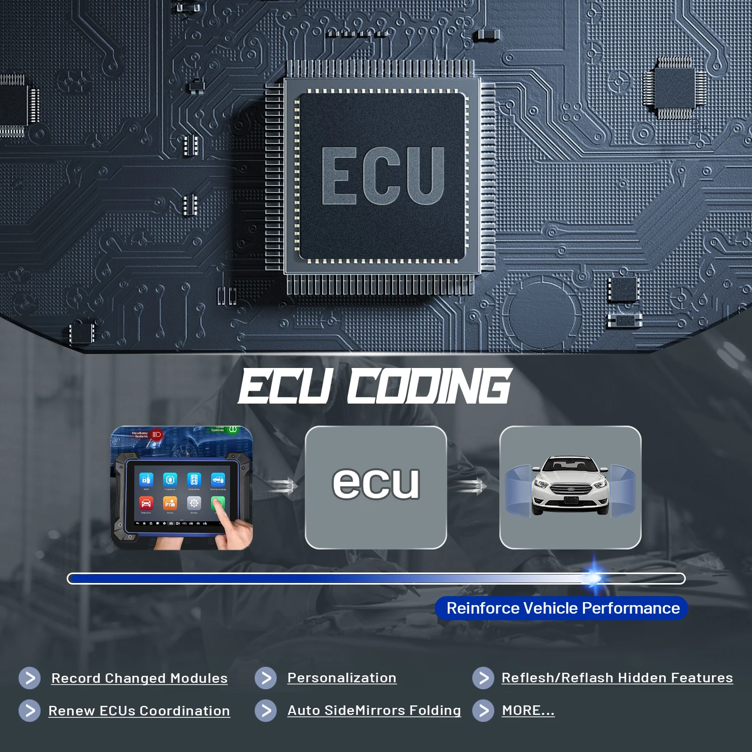 Autel Program Scanner IM608 II IM608S II Key FOB Programming Tool Komplettset Diagnosescanner, obere IMMO-Funktion, ECU-Codierung – Detail 11