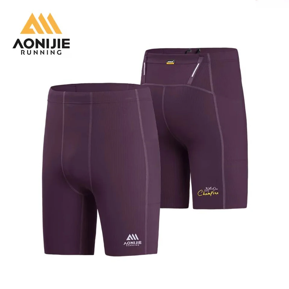 

Мужские спортивные обтягивающие шорты AONIJIE для фитнеса, тренировок, марафона, бега по пересеченной местности, быстросохнущие эластичные шорты для спортзала с карманом