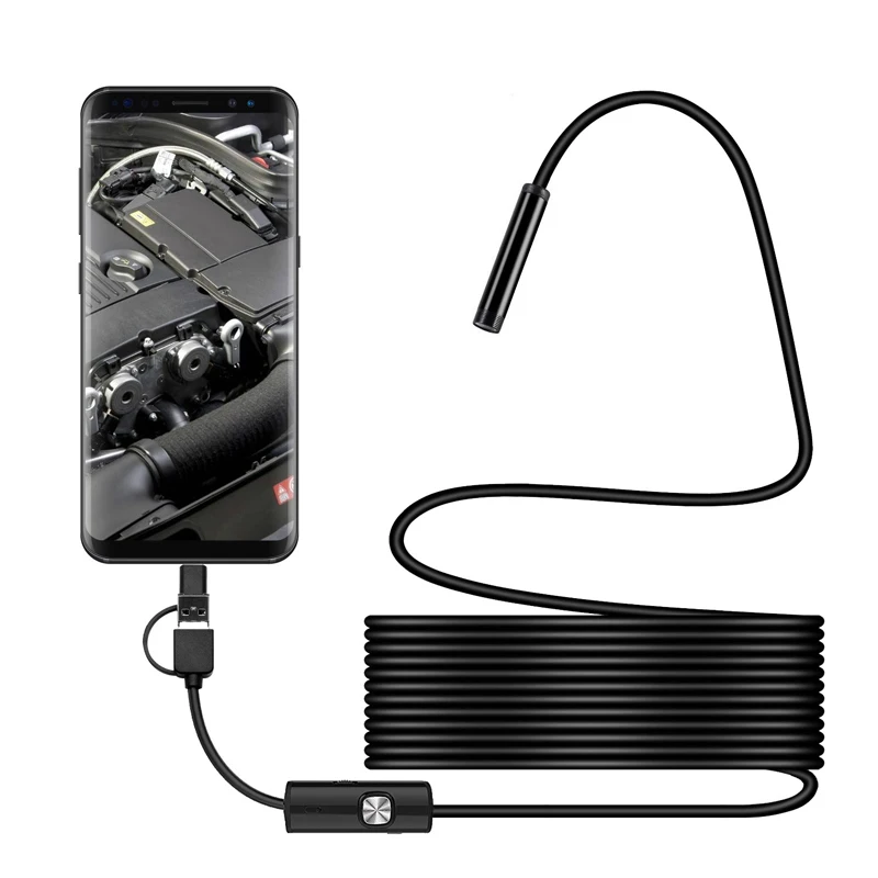 New Wired Mini Endoscope Camera 200w Pixel 8mm Lens for Android Type-C/USB Endoscope Waterproof LED Lighting Inspection Camera