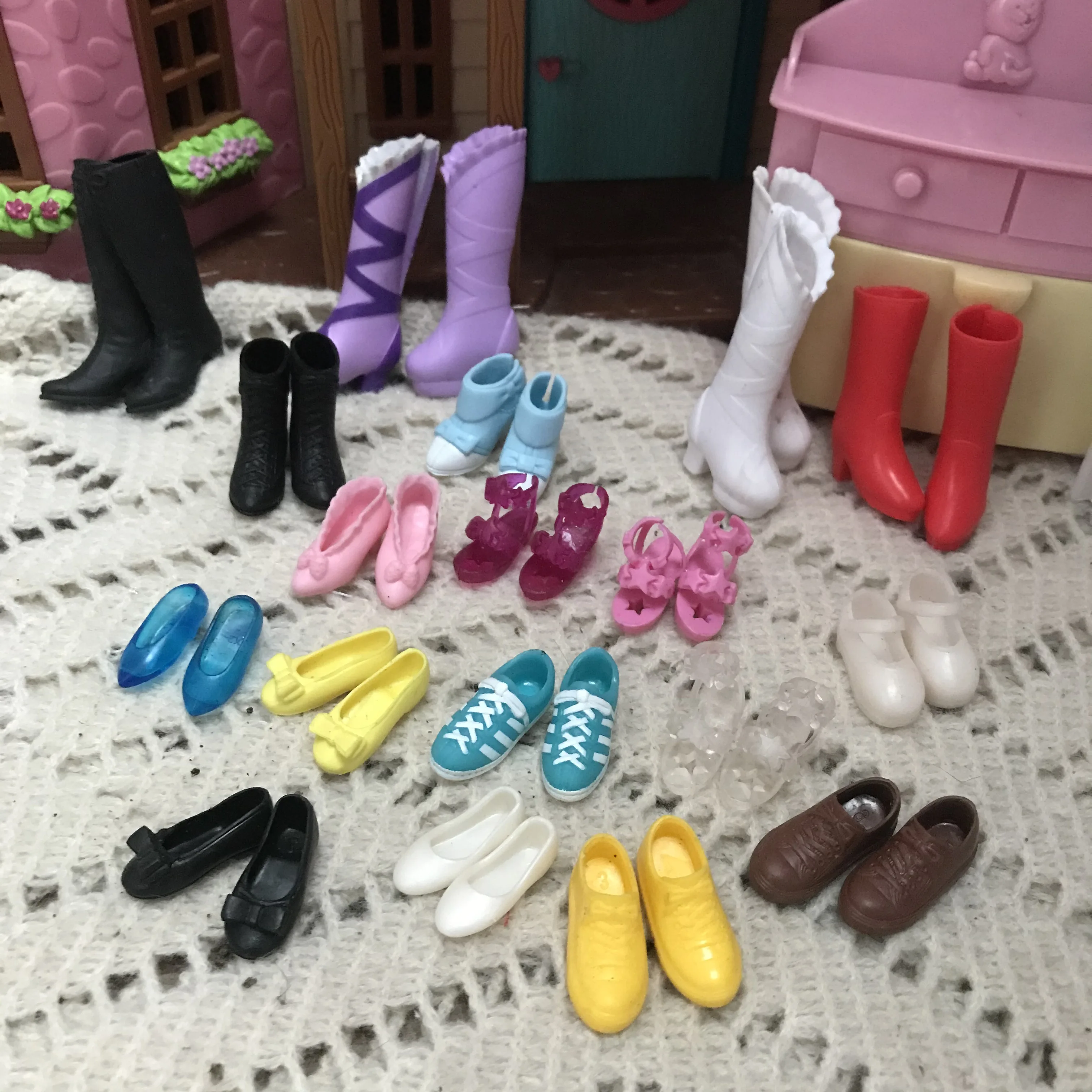 1/6 Doll Accessories Fashion Thin high mouth pointed shoes sandalsFlat Shoes for FR doll for licca doll 30cm Doll Shoes