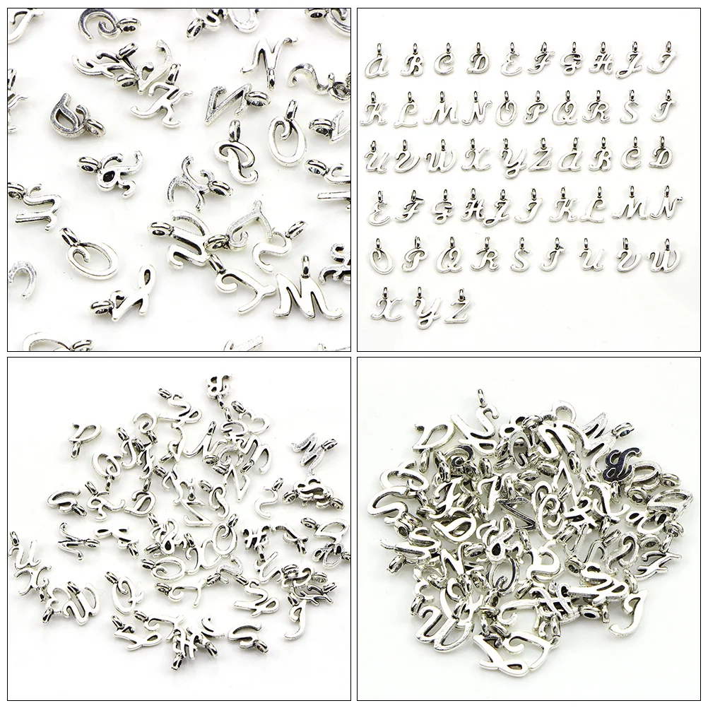 Faux Letter Accessory Pendant Clear Alphabet Charm Alloy for DIY Planters Basket