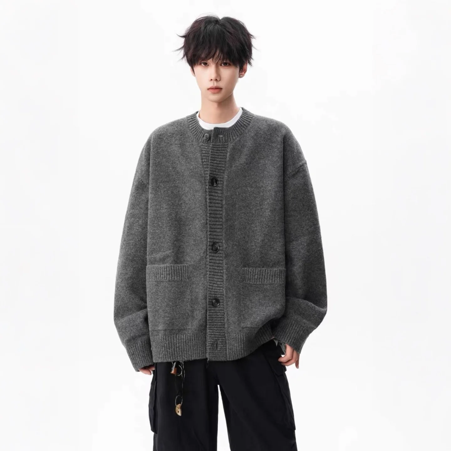 

American Sle Loose Knitted Sweater Jaet Men's Trendy Brand Autumn New Casual Lazy Sle Versatile Couple Open Cardigan