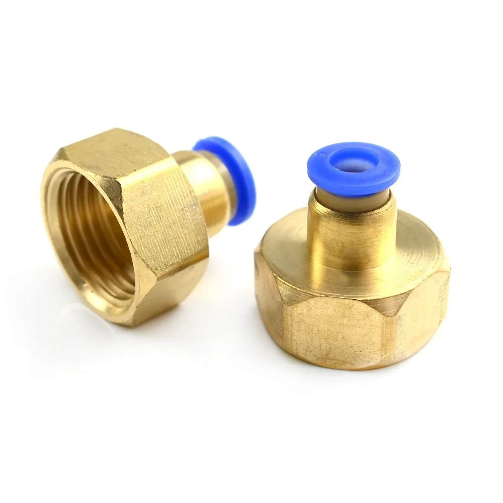 New 1/2 Inch BSP PCF Air Pipe Fitting Brass Hose Tube Pneumatic Connector Quick Joint 6 8 10 12mm Pipeline Water Nozzle Joint