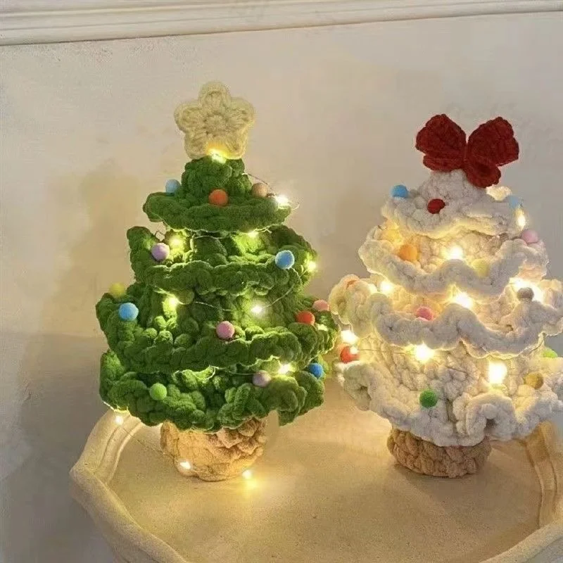 Handgemaakte Gehaakte Kerstbomen Handwerken Gehaakt Diy Materiaal Kit Haak Breien Garen Xmas Tree Home Decor Kerstcadeaus