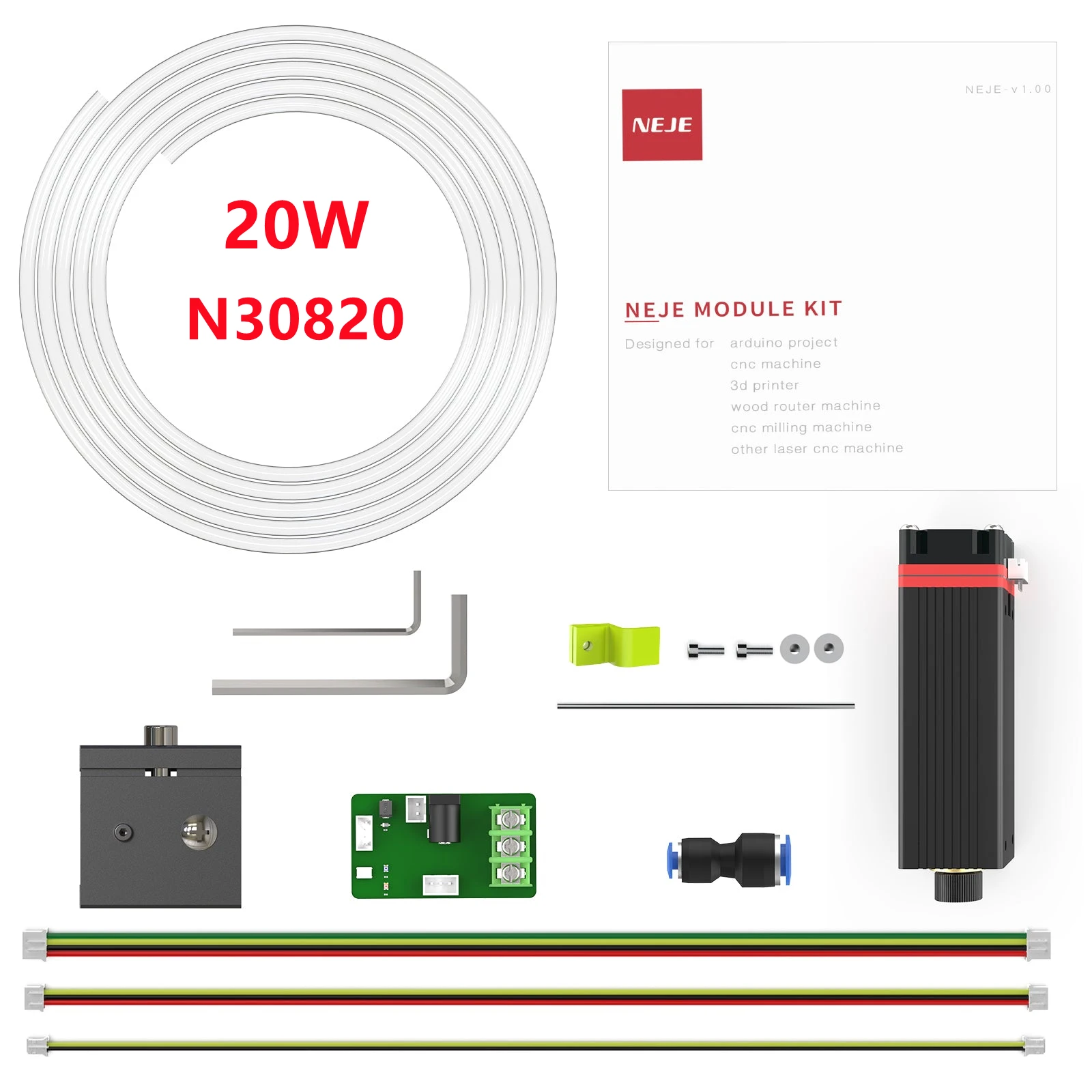 

NEJE 20W N30820 CNC Laser Module 450nm Kit for Laser Engraver Laser Cutting Machine with TTL PWM Modulation Wood MDF Mark Tool