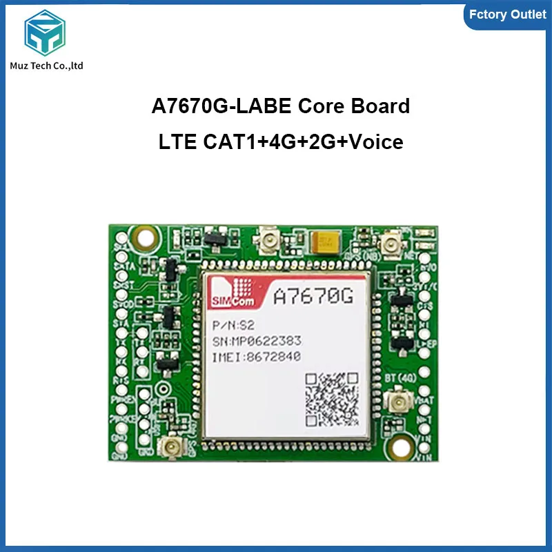 Placa Base A7670G-LABE, Módulo SIMCOM LTE Cat1 A7670G-LABE 4G 2G con Voz, Kit de Desarrollo de Módulo IoT con Antena