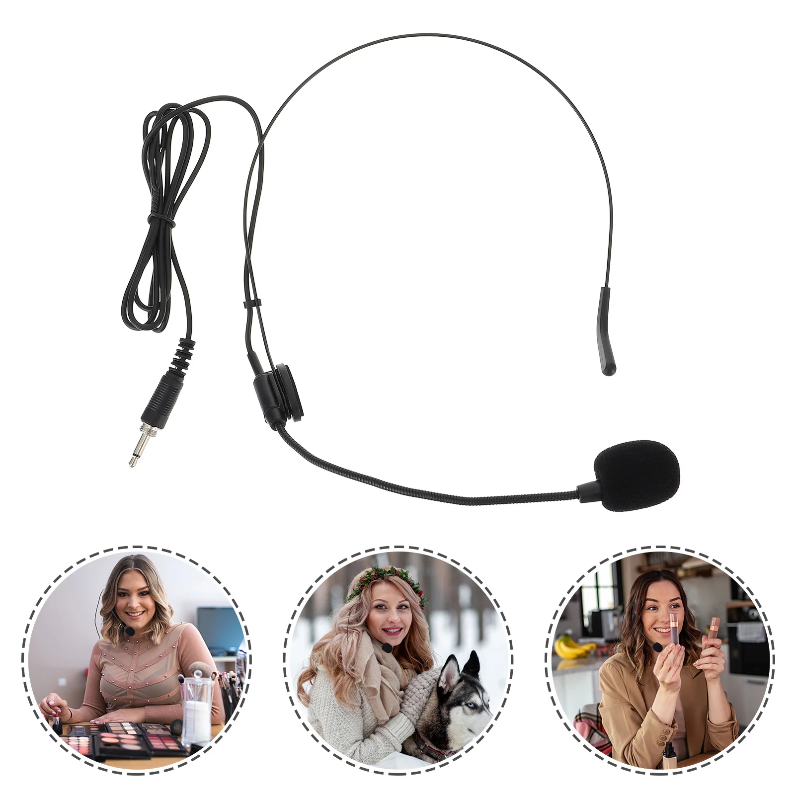 

Headset Microphone for Broadcasting Head-mounted with Condenser Copper Wire Speaker Adjustable Arm