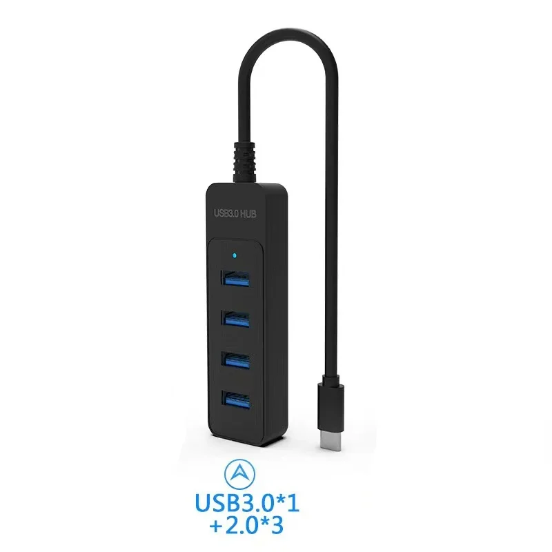Adaptor Daya USB 3.0: Hub pembagi multi USB 4-port, kompatibel dengan USB 2.0 dan Tipe C, aksesori multi extender.