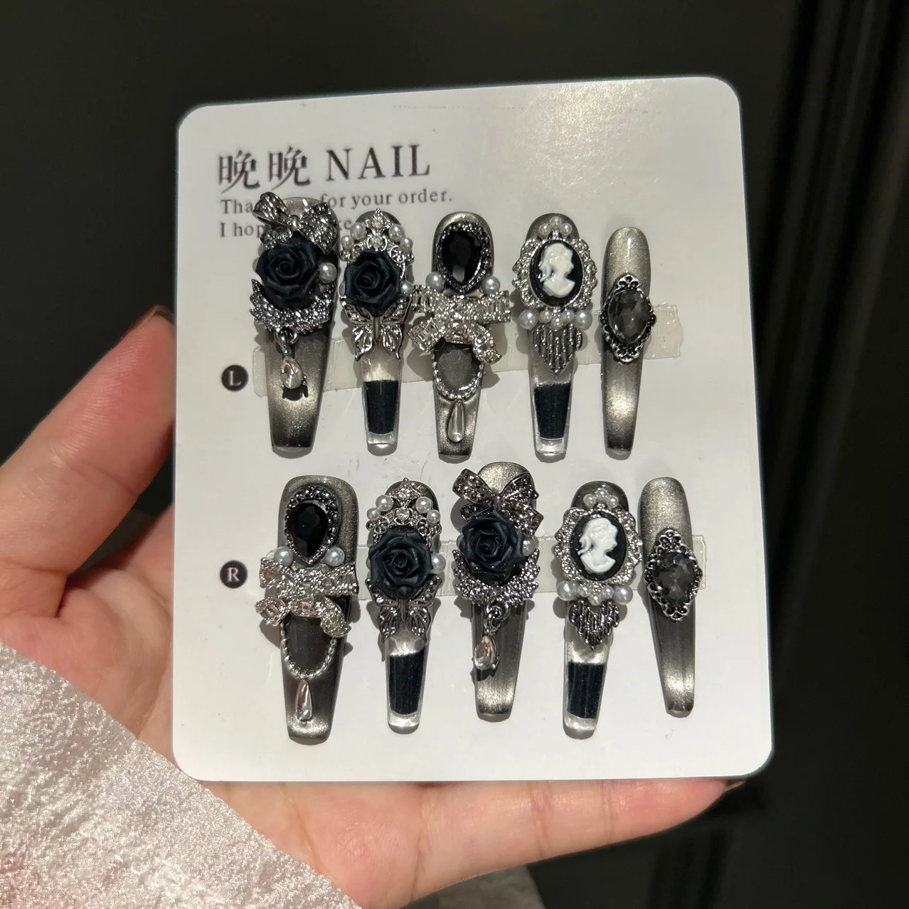 YTYIN اليدوية فتاة حار مسمار الفن المتقدمة فراشة على شكل الرمال الداكنة تتدفق القنب نمط مربع يرتدي درع سلسلة ل Elegan #4