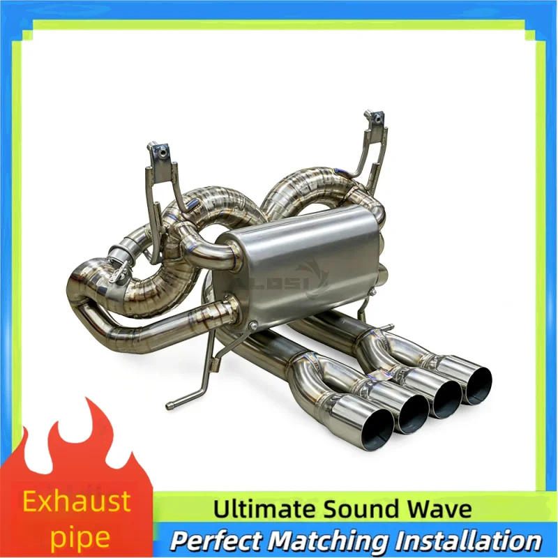 

Titanium Muffle Exhaust System for Lamborghini Aventador LP740-4S LP770-4 6.5 2011-2012with Vacuum Valve Catback Exhaust Pipe
