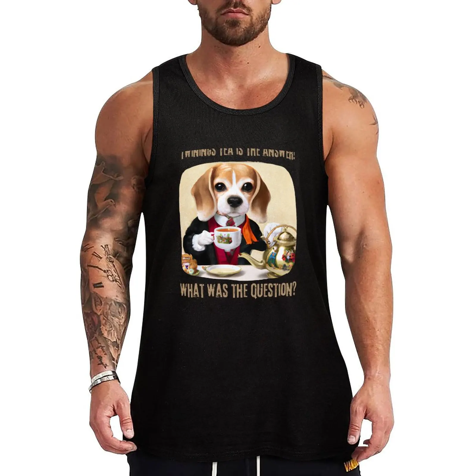 Twinings tea is the answer beagle dog tea time Tank Top Vests Clothing gym men