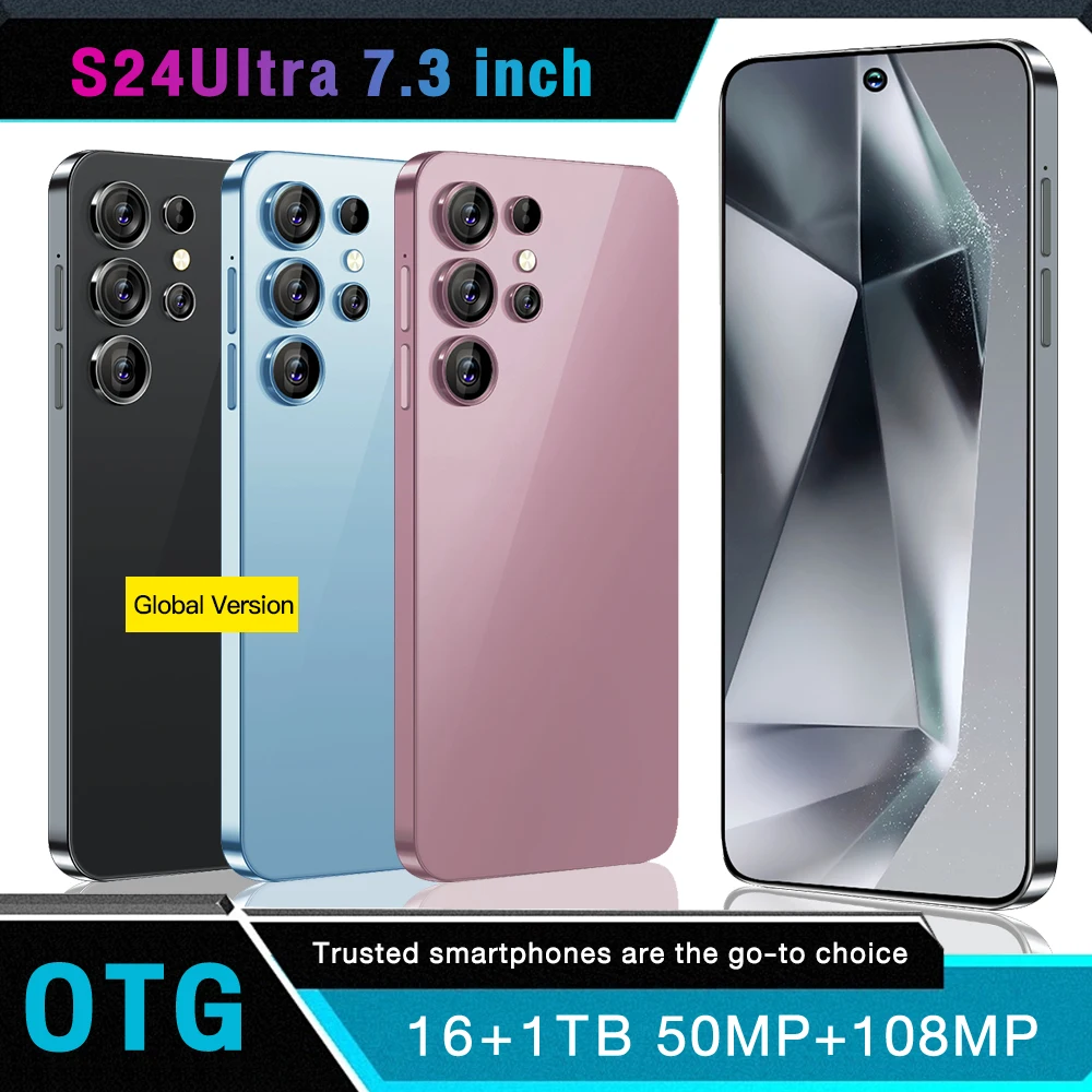 

Global Version S24Ultra 5G Smartphone 7.3 Inch 16GB +1024GB Snapdragon 8 gen3,108 MP Camera 8000Mah Battery Android Phone