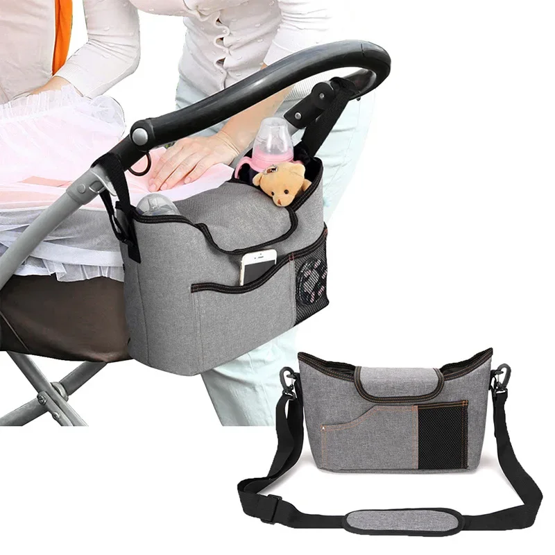 Baby Stroller Diaper bag Nappy Bag Stroller Hanging Organizer Mommy Shoulder Travel Waterproof Pram Buggy Cart Bottle Holder Bag