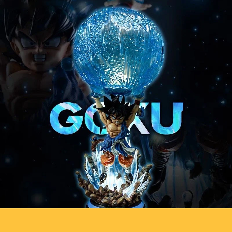 

50cm Dragon Ball Figure Gt Sun Goku Spirit Bo Can Glow Anime Collection Model Pvc Desktop Ornaments Holiday Gifts Children Toy