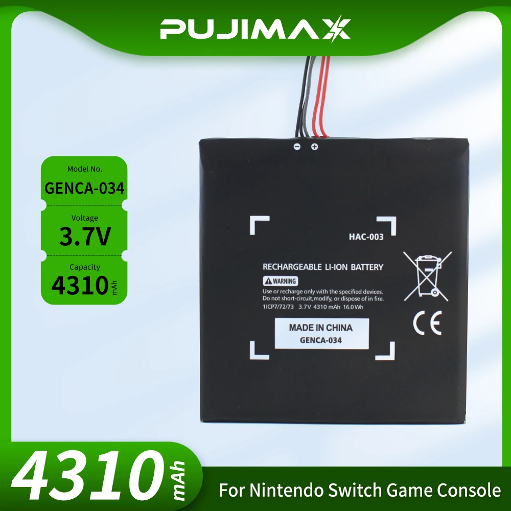 

PUJIMAX for HAC-003 4310mAh Replacement Charger Battery Repair Part 3.7V HAC003 HAC-001 for Nintendo Switch Game Console