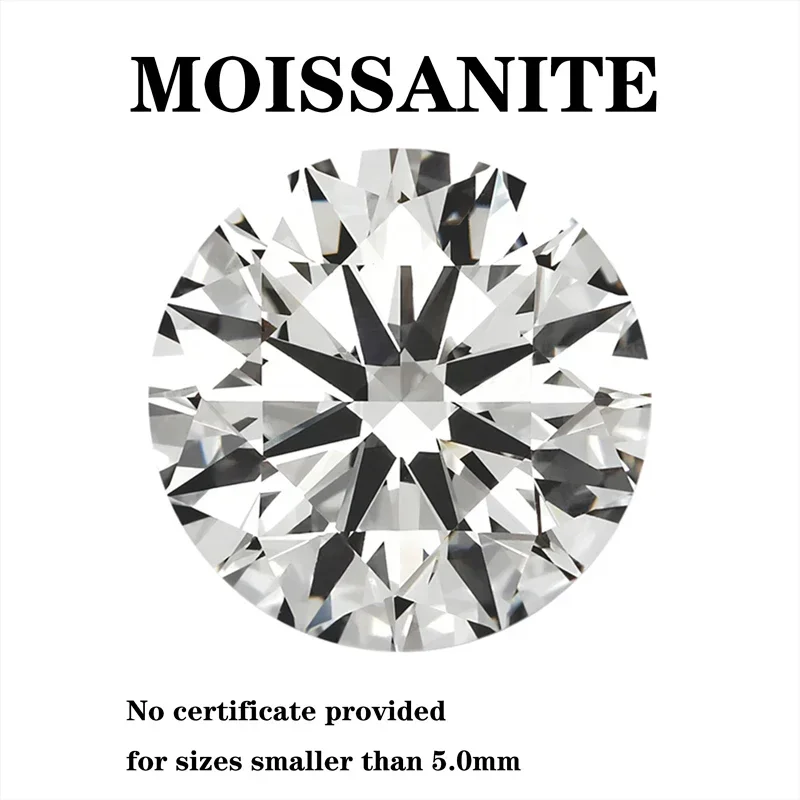 

Moissanite Stone D Color VVS1 Round Cut DIY Charms Ring Necklace Earrings Main Materials Extremely Shiny Quality Certificate