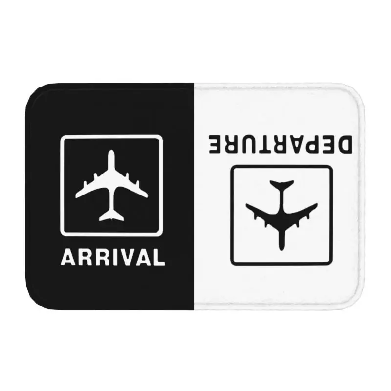 Custom Aviation Airplane Departures Arrivals Front Door Mat Anti-Slip Indoor Aviator Doormat Kitchen Bedroom Entrance Rug Carpet