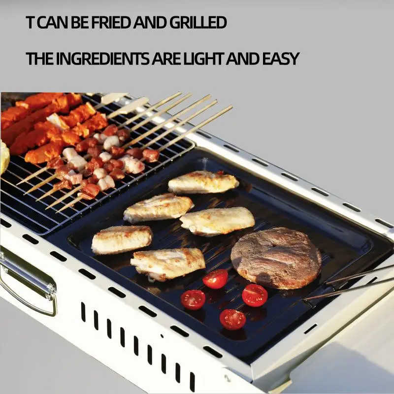 Ultimate Portable Stainless Steel Outdoor Barbecue Grill - The Perfect Solution for Grilling On-the-Go