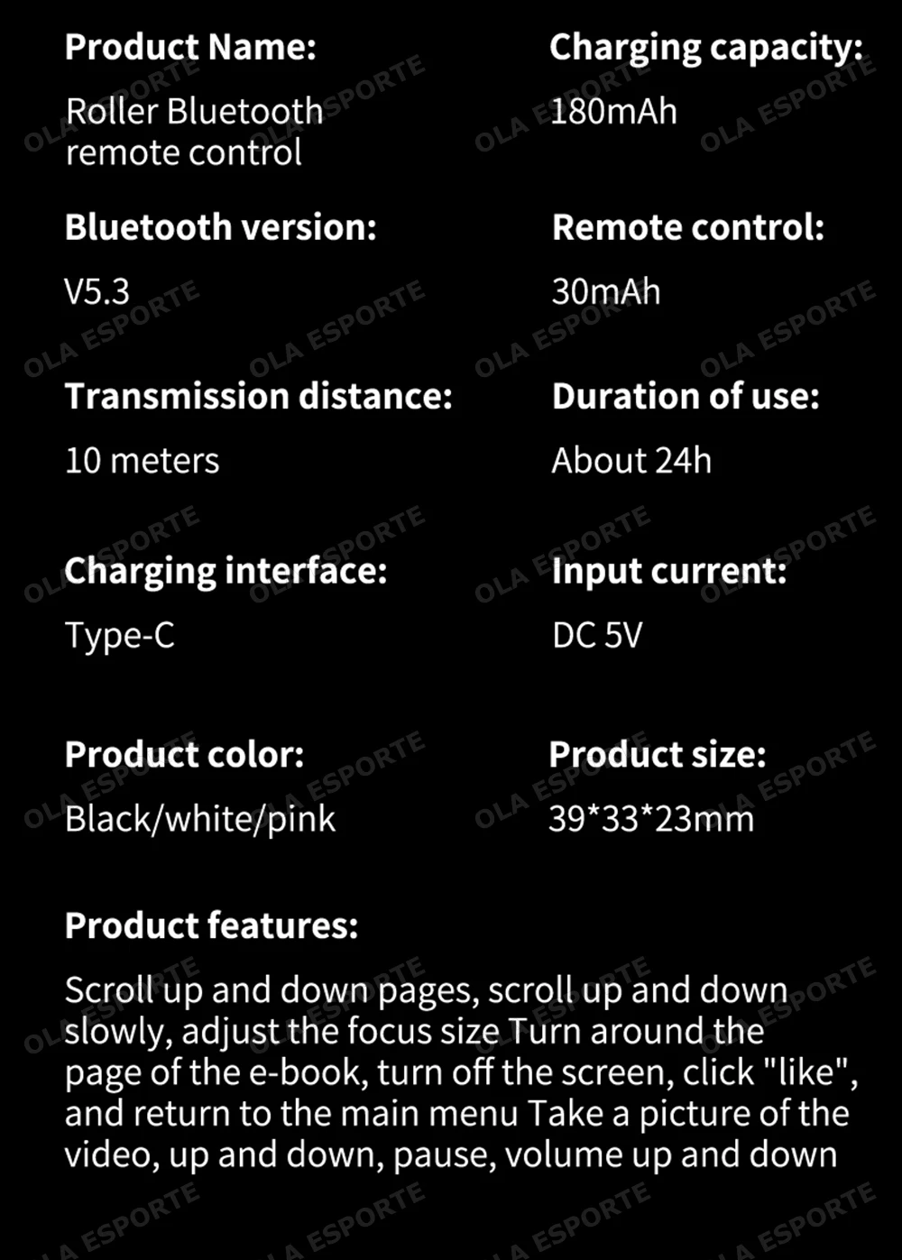 Fernbedienung Kabelloser Bluetooth-Rollring für Fingerspitzen, tragbare mobile Maus, Video-Automatik-Seitenwechsler, Browsing-Ring R12 – Detail 21