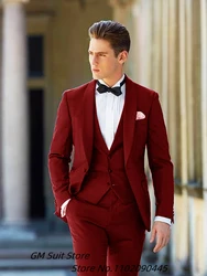 Graceful männer 3-Stück Hohe Qualität Blazer Set Slim Fit Formal Business Für Männliche Hochzeit Party Neue 2022 bräutigam Hochzeit Kostüme