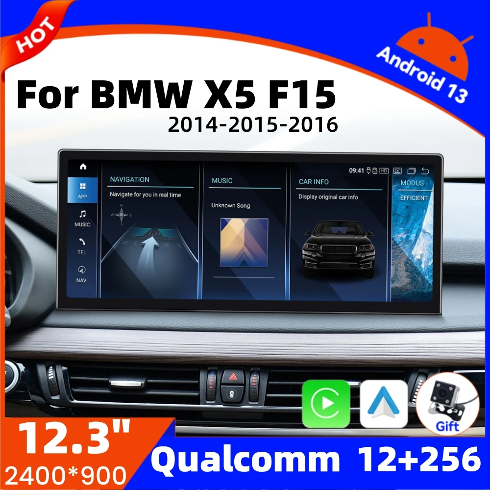 

12.3" Car Radio For BMW X5 F15 2014 2015 2016 NBT EVO System CarPlay Android Auto Multimedia Player Screen Head Unit Navi Stereo