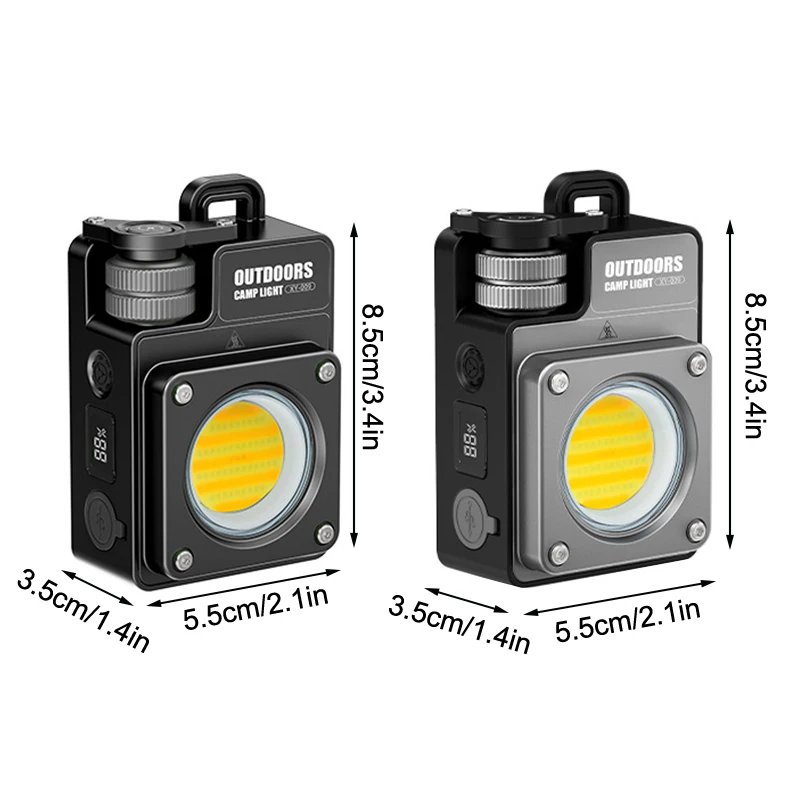 Senter Gantungan Kunci Magnetik Mini COB Ultra Terang 2025, Kecerahan Dapat Disesuaikan 120-3500lm, Magnetik & Tahan Air