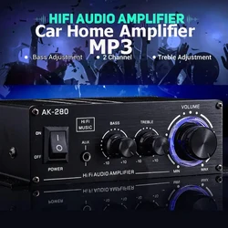 AK280 AK270 AK170 Sound Amplifier Channel 2.0 Hifi Digital Amplifier 12V3A Audio Stereo Power Amplifiers for Car Bass Treble