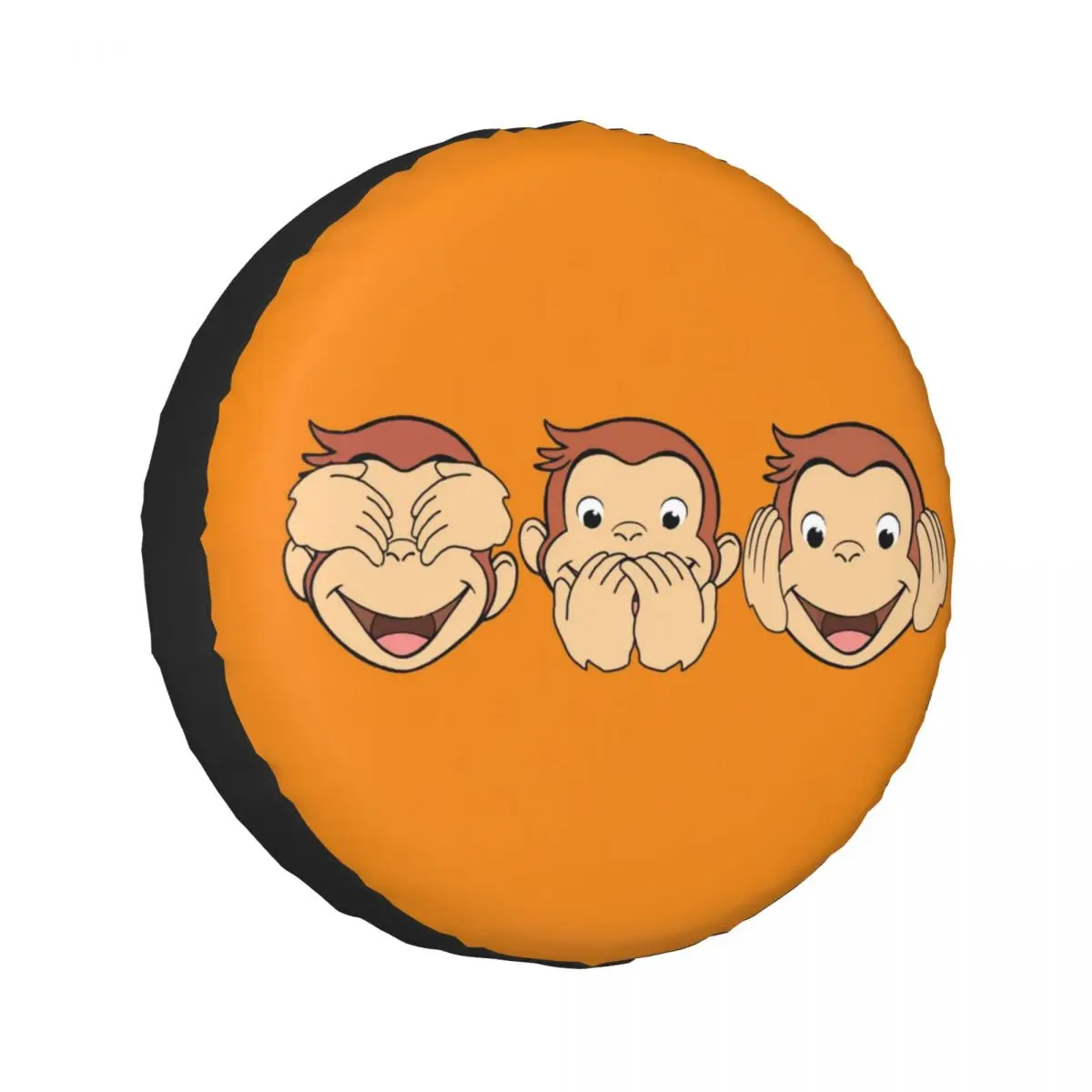 

Custom Curious George Spare Tire Cover for Jeep SUV RV 4WD Vehicle 4x4 Wheel Protector Covers 14" 15" 16" 17" Inch
