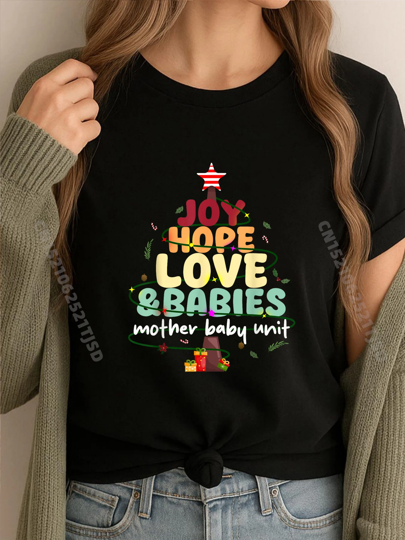 

Joy Hope Love Babies Christmas Tree Mother Baby Unit Mens Designer Clothes Halloween Leisure