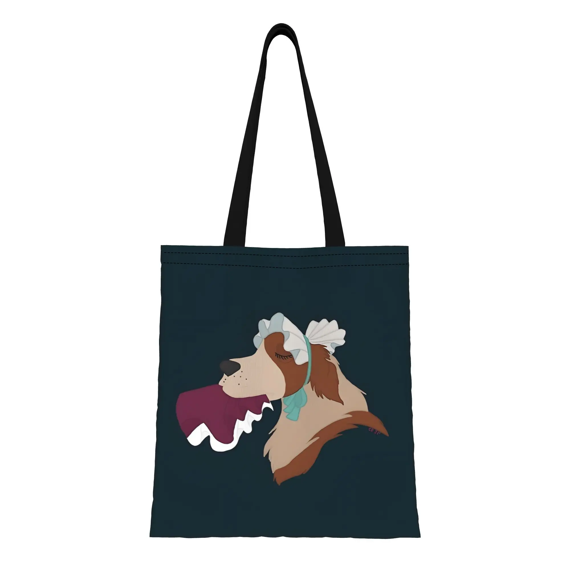 

1PC Lady And The Tramp Canvas Tote Bag Large Capacity Durable Handbag Outdoor Handbag Trendy Tote