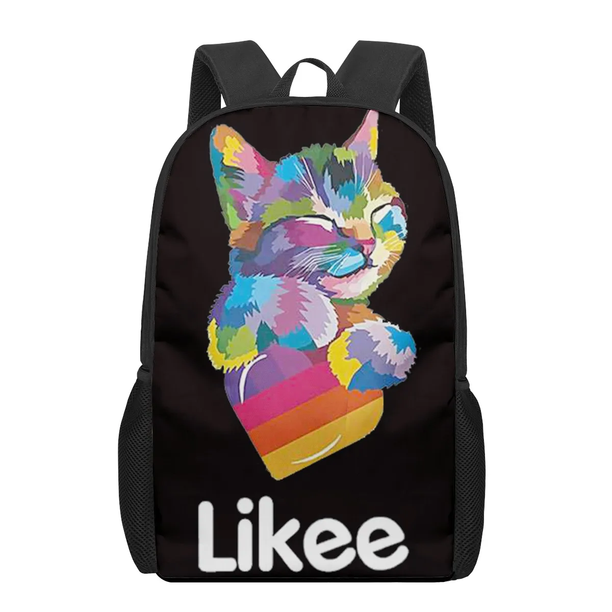 Likee engraçado amor coração gato urso impressão 3d mochila escolar para meninos meninas adolescente crianças saco de livro casual sacos ombro 16 Polegada satc