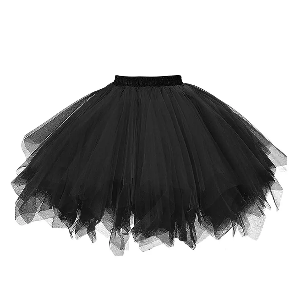 Modischer Elastischer Taillen-Tüllrock 50er Jahre Rockabilly Petticoat Cosplay Hochtaillierter Tanzrock für Partys – Detail 3