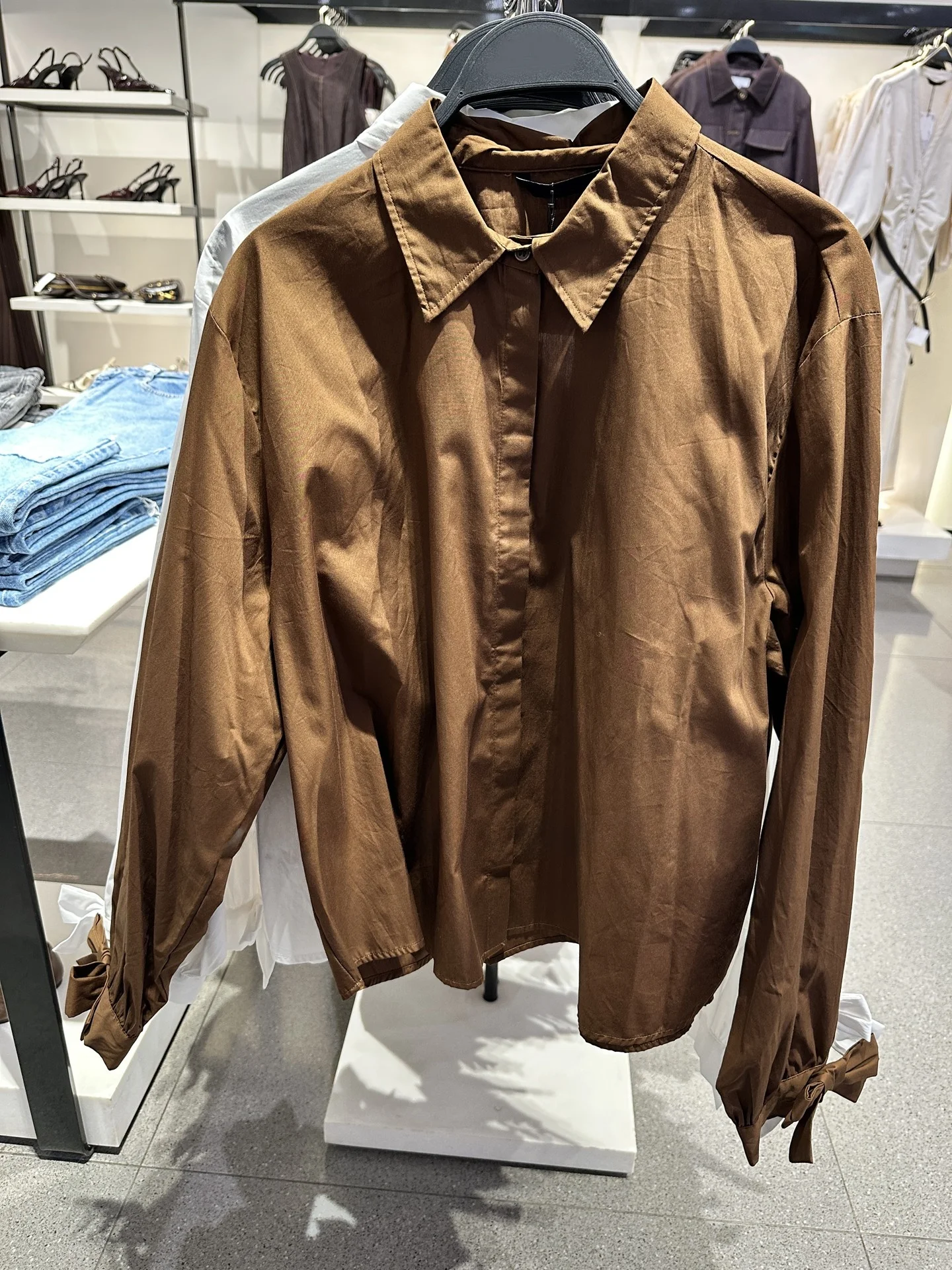 

Autumnal Women's irt Collar Long Sve Knot Design Sensation Silk irt Cultural Sle Straight Cut Cotton 00%