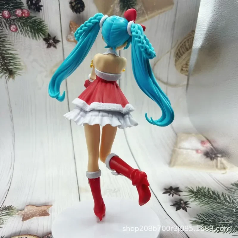 20cm Hatsune Miku Action Figures Christmas Miku Virtual Singer Kawaii Anime Girl Figures Doll Model Kids Toys Fans Ornament Gift