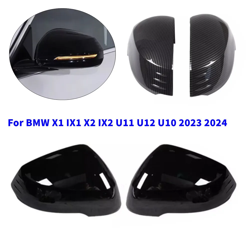 

2PCS For LHD BMW X1 IX1 X2 IX2 U11 U12 U10 2023 2024 Rearview Side Mirror Cover Wing Cap Door Trim Car Decoration Accessories