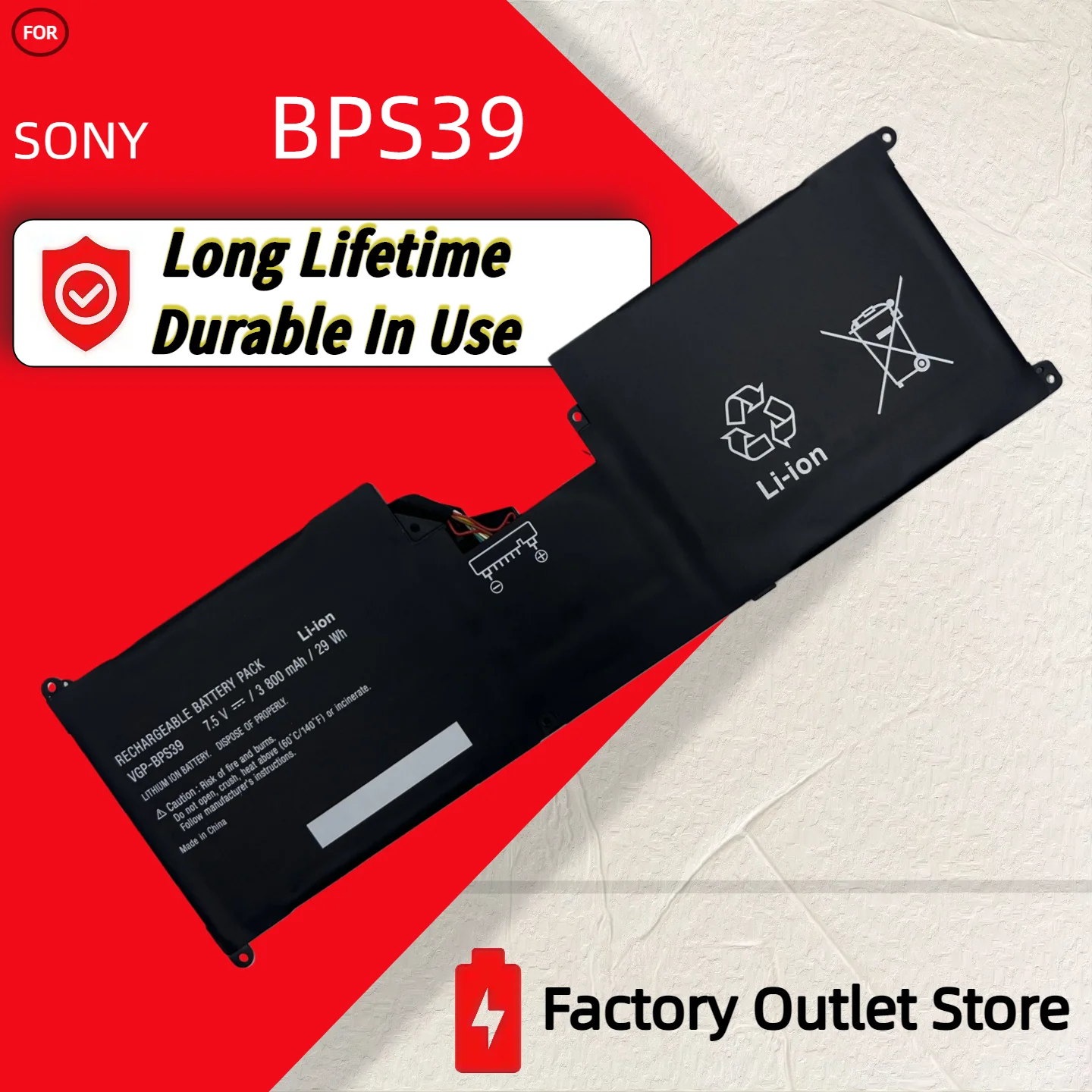 Venta al por mayor y al por menor de baterías BPS39 para Sony VAIO SVT11213CXB SVT11215CGB/W SVT1121B4E SVT11224E SVT1122C5E SVT112A2WL