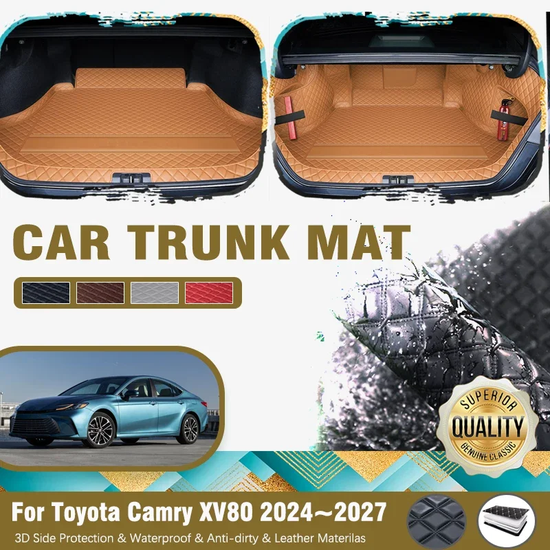 

Car Rear Trunk Mat For Toyota Camry XV80 2024 2025 2026 2027 Leather Cover Cargo Liner Boot Carpet Rug Auto Interior Accessories