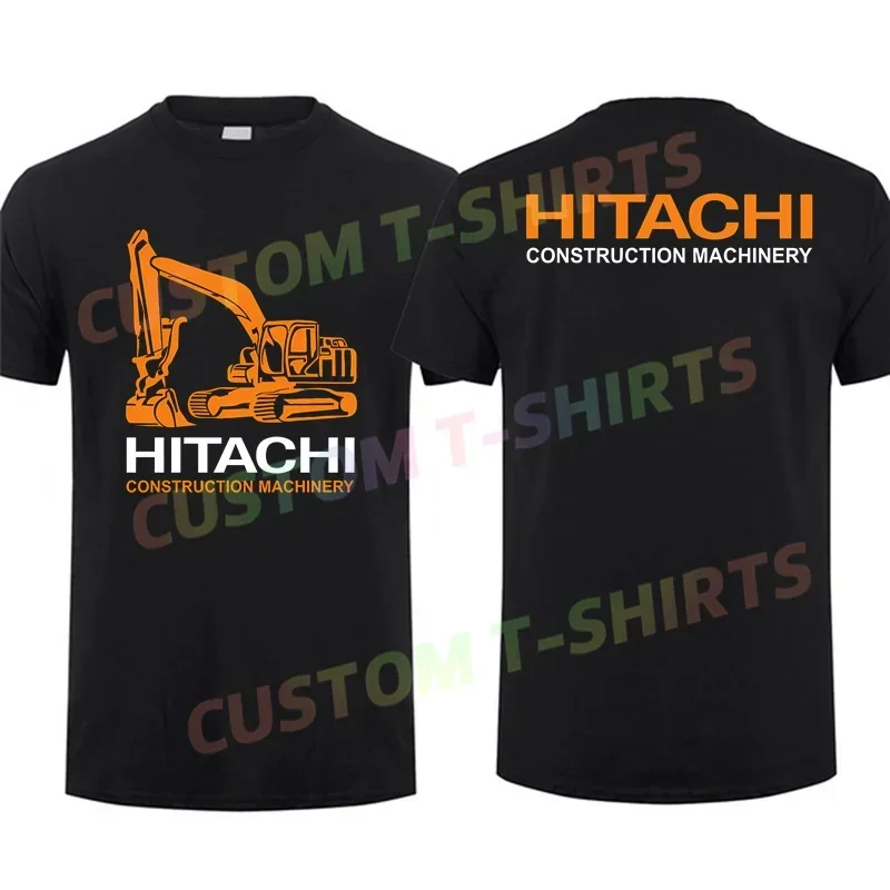 

2025 Men T Shirt Casual Hitachi Construction Machinery T-shirt Graphic Summer Short Sleeves 100% Cotton S-3XL