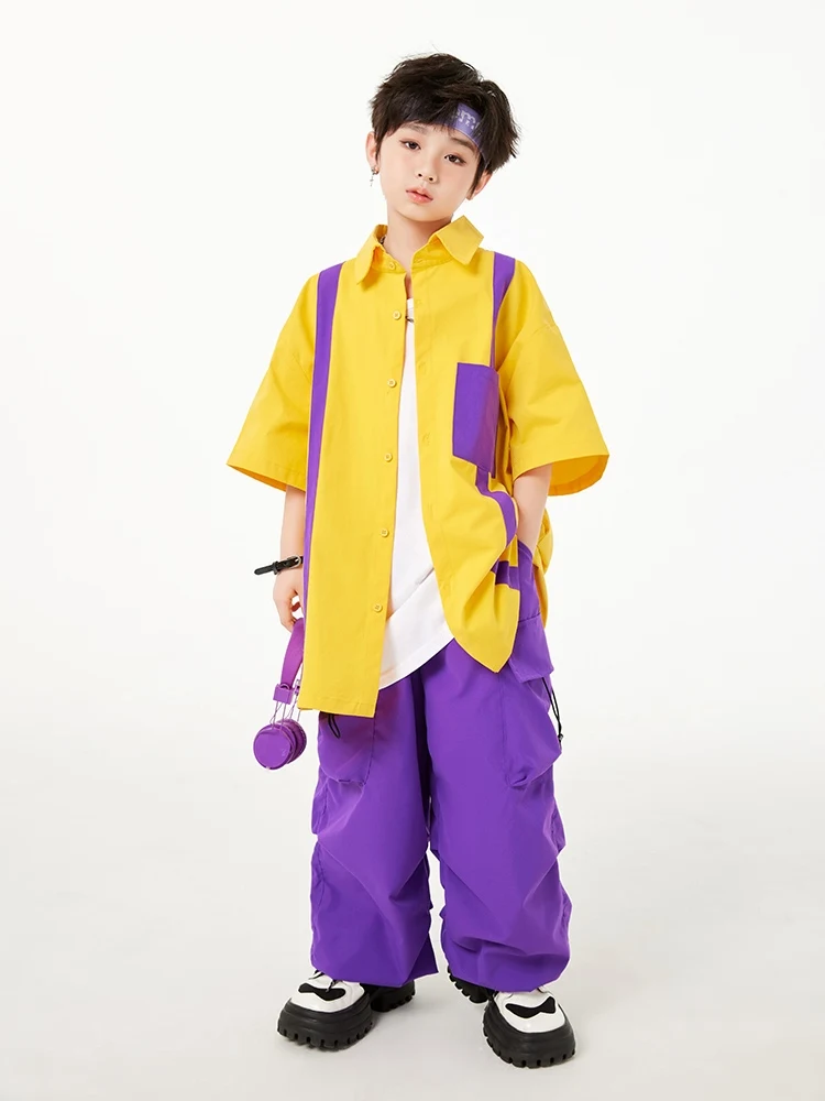 Mode lose Hemd Mantel Mädchen Kleidung Hip Hop Kinder Tanz Kostüm Jungen Street Dance Performance Laufsteg Bühne Kostüm bl6500
