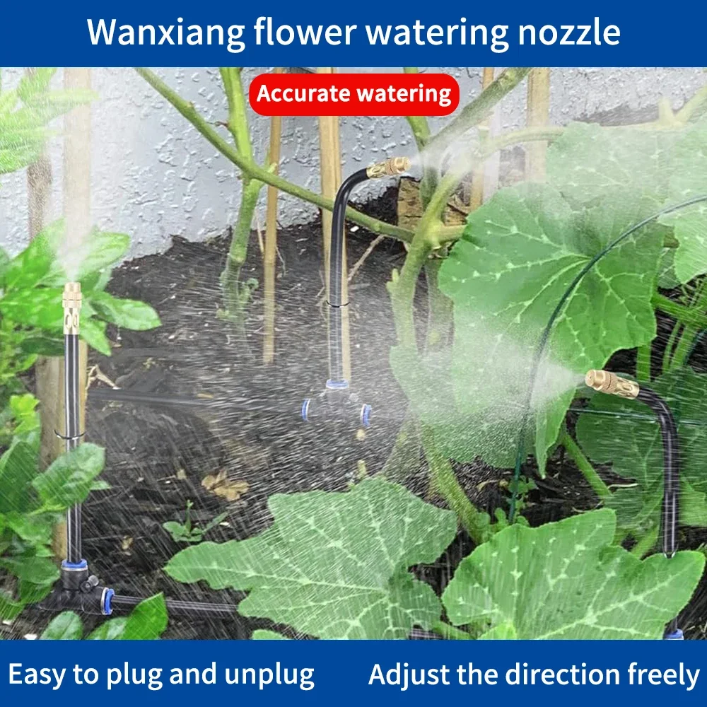 5-20M Rotating Copper Nozzle Garden Balcony Atomization Watering Kits For Home Use Universal Automatic Irrigation Sprinkler Kit