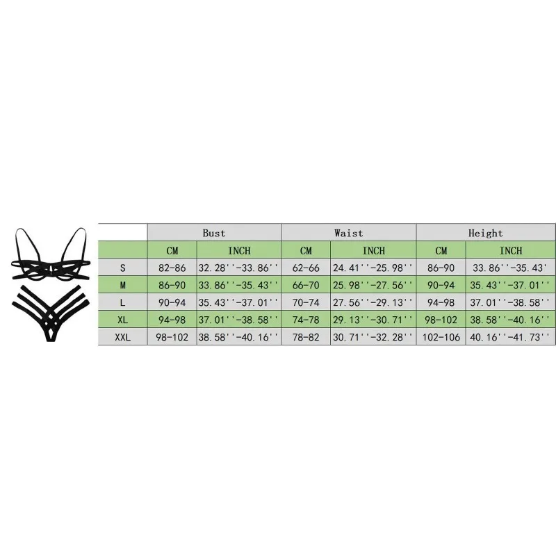 Dámské sexy spodní prádlo Bondage Harness, elastické spodní prádlo, černé bez košíčků, podprsenka s klecovým výstřihem, tanga, sexy spodní prádlo, exotické spodní prádlo - náhled 6