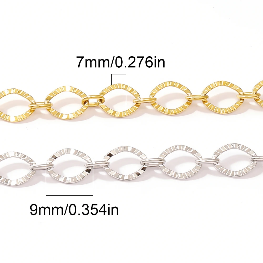 100cm Stainless Steel Diamond Cut Oval Link Chains Findings Chain For Jewelry Making DIY Necklace Bracelet Supplies Accessories
